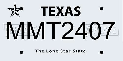 MMT2407 Texas License Plate