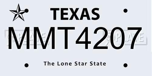 MMT4207 Texas License Plate