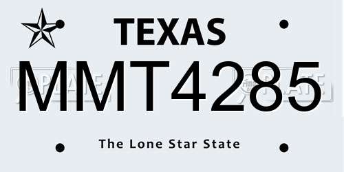 MMT4285 Texas License Plate