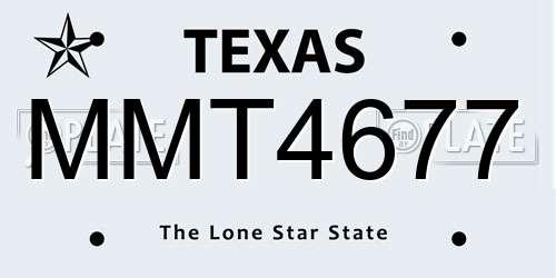 MMT4677 Texas License Plate