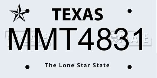 MMT4831 Texas License Plate