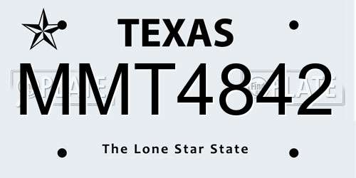 MMT4842 Texas License Plate