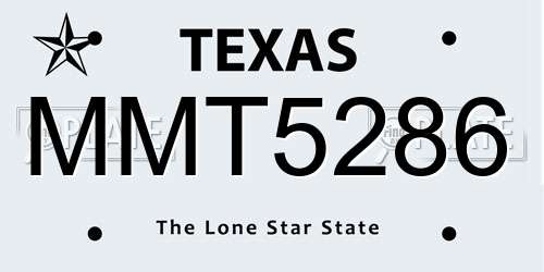 MMT5286 Texas License Plate