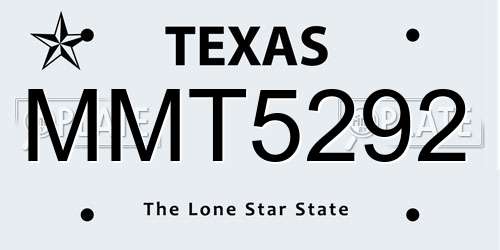 MMT5292 Texas License Plate