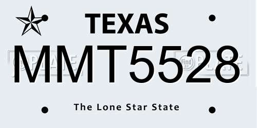 MMT5528 Texas License Plate