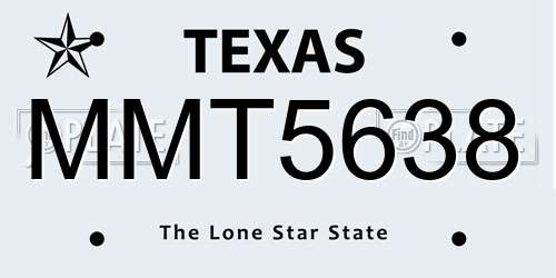 MMT5638 Texas License Plate
