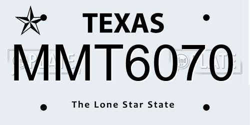 MMT6070 Texas License Plate