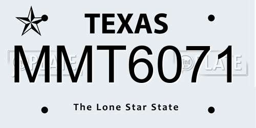 MMT6071 Texas License Plate