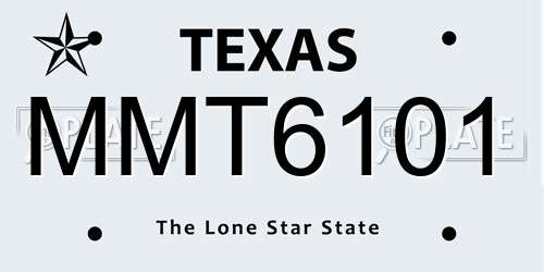 MMT6101 Texas License Plate