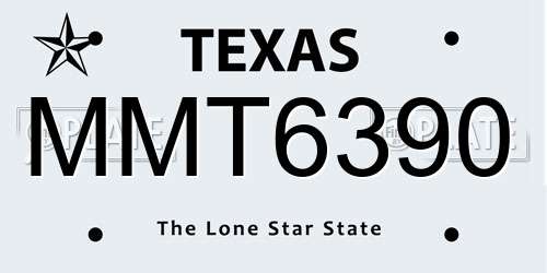 MMT6390 Texas License Plate