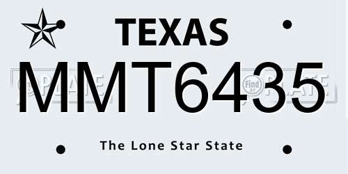 MMT6435 Texas License Plate