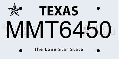 MMT6450 Texas License Plate
