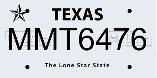 MMT6476 Texas License Plate