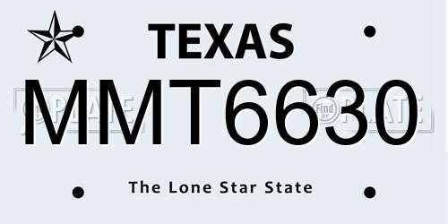 MMT6630 Texas License Plate