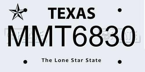 MMT6830 Texas License Plate