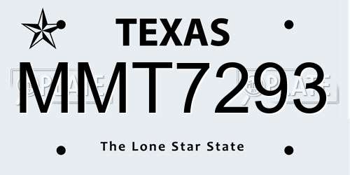 MMT7293 Texas License Plate