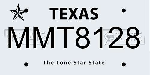 MMT8128 Texas License Plate