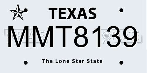 MMT8139 Texas License Plate