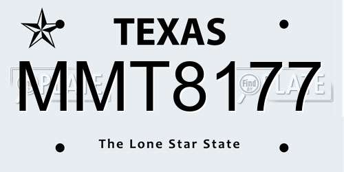 MMT8177 Texas License Plate
