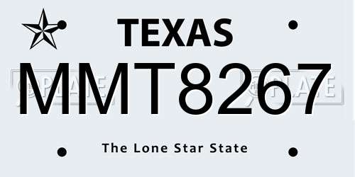 MMT8267 Texas License Plate