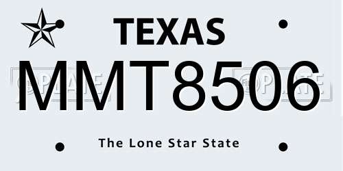 MMT8506 Texas License Plate
