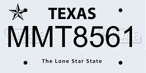MMT8561 Texas License Plate