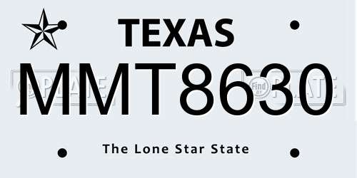 MMT8630 Texas License Plate