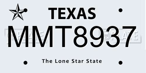 MMT8937 Texas License Plate