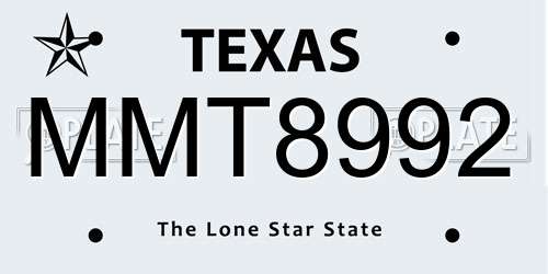 MMT8992 Texas License Plate
