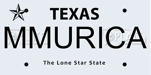 MMURICA Texas License Plate