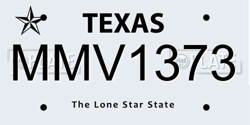 MMV1373 Texas License Plate