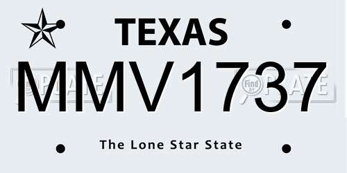 MMV1737 Texas License Plate