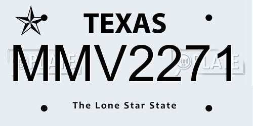 MMV2271 Texas License Plate