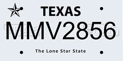 MMV2856 Texas License Plate