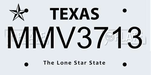 MMV3713 Texas License Plate