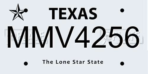MMV4256 Texas License Plate