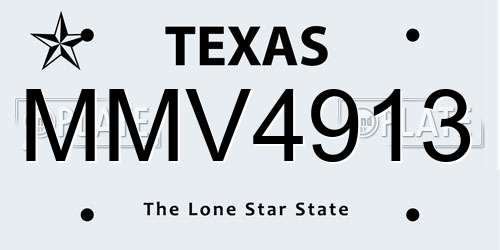MMV4913 Texas License Plate