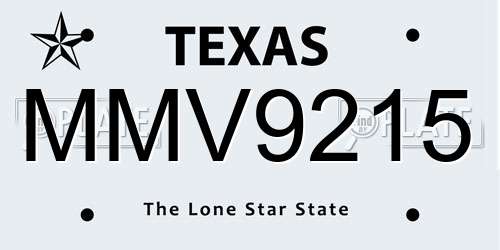 MMV9215 Texas License Plate