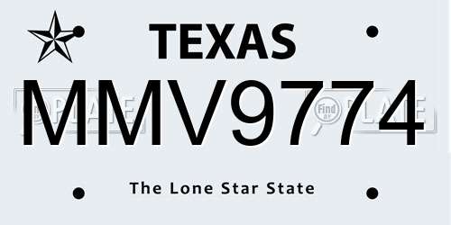 MMV9774 Texas License Plate