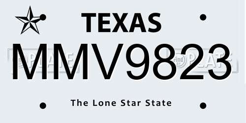 MMV9823 Texas License Plate