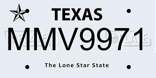 MMV9971 Texas License Plate