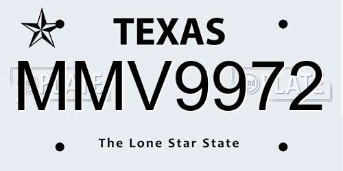 MMV9972 Texas License Plate