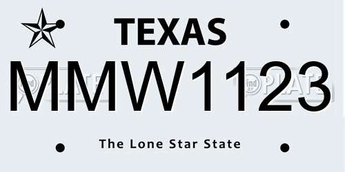 MMW1123 Texas License Plate