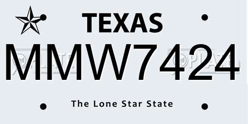 MMW7424 Texas License Plate