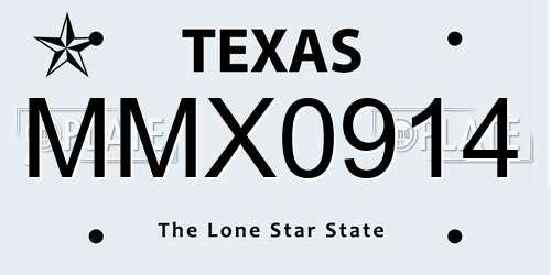 MMX0914 Texas License Plate