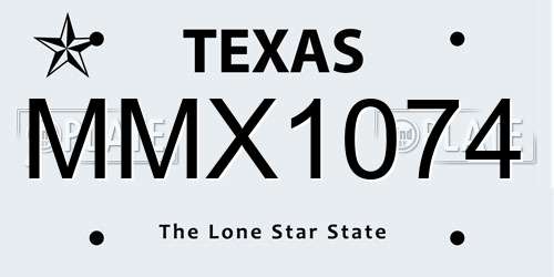 MMX1074 Texas License Plate