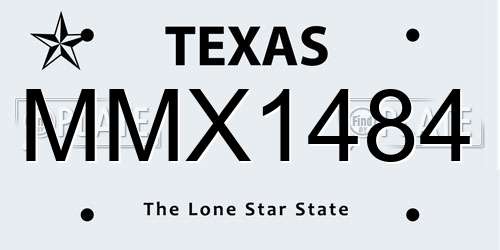 MMX1484 Texas License Plate