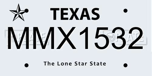 MMX1532 Texas License Plate