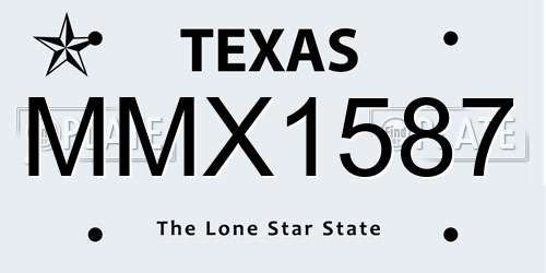 MMX1587 Texas License Plate