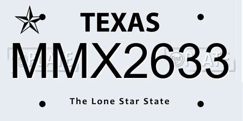 MMX2633 Texas License Plate